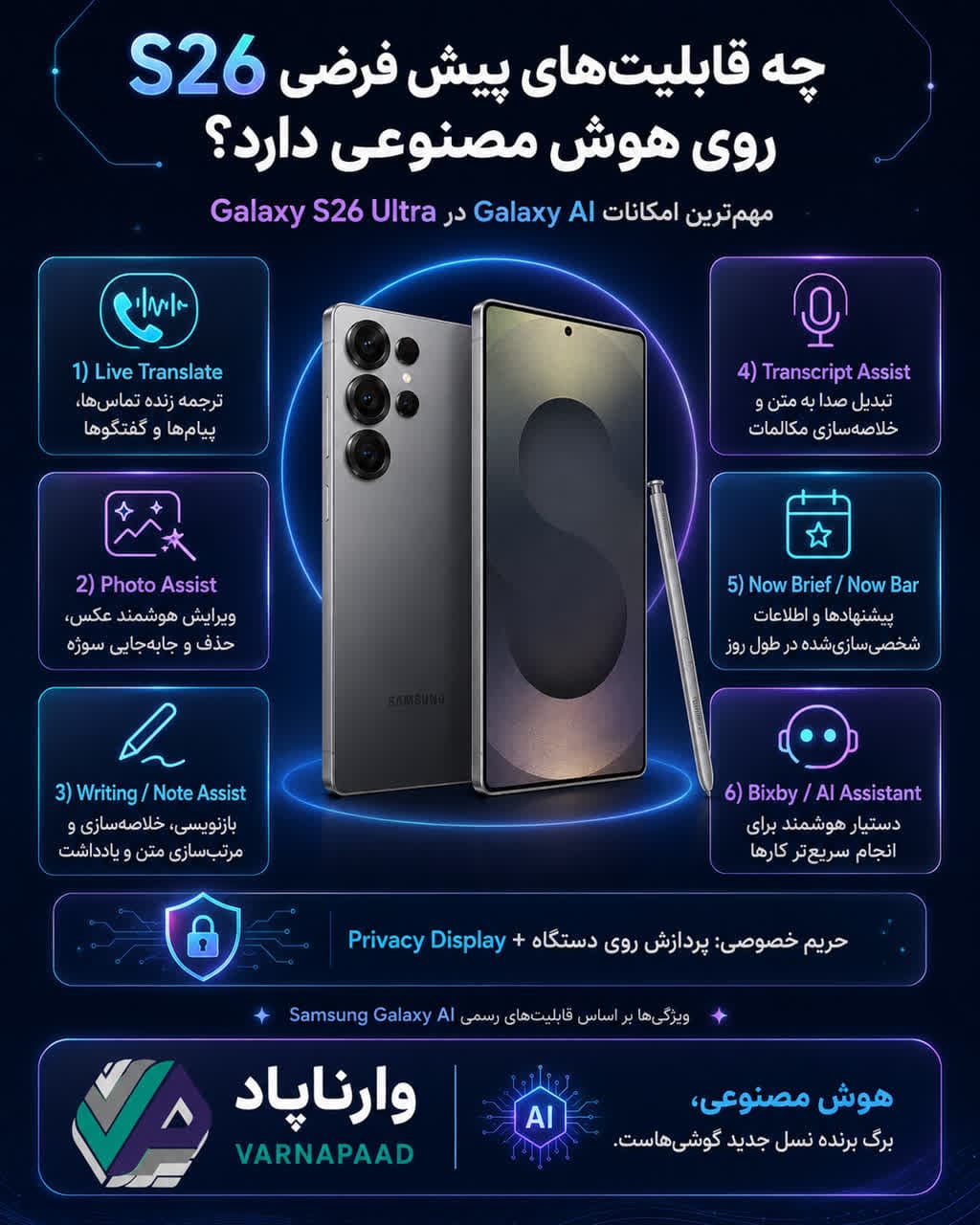 تصویر پست قابلیت کاربردی هوش مصنوعی در Galaxy S26 Ultra